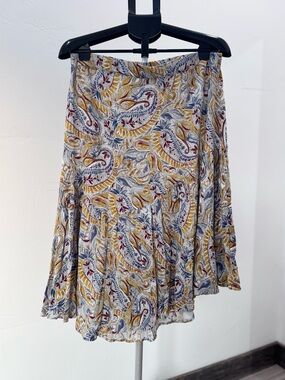 Shyanne Western/Bohemian Paisley Asymmetric Midi Pull-On Skirt Size XL